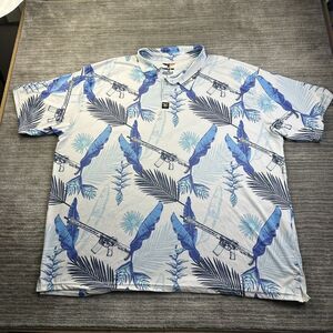 Eagle Six Gear Polo Shirt Mens 3XL Blue Rifle Gun Floral Tactical Floral